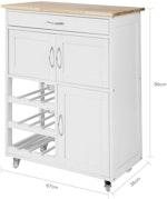 Kitchen Trolley with Wine Racks alternate 5