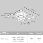 72W LED Square Ceiling Light, Cool White alternate 4