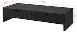 Black Monitor Stand with 2 Drawers Organizer alternate 4
