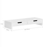 White Monitor Stand with Storage Drawers alternate 2