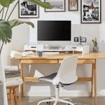 White Monitor Stand with Storage Drawers alternate 4