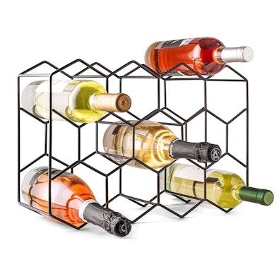 14 Bottle Freestanding Metal Wine Rack cover