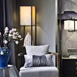 Black LED Floor Lamp with Shelves alternate 3