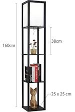 Black LED Floor Lamp with Shelves alternate 7