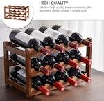 Bamboo 3-Layer Wine Rack for 12 Bottles alternate 3
