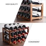 Bamboo 3-Layer Wine Rack for 12 Bottles alternate 4