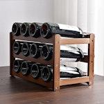 Bamboo 3-Layer Wine Rack for 12 Bottles alternate 6