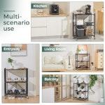 5-Tier Foldable Storage Shelf with Wheels (Black) alternate 1