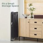 5-Tier Foldable Storage Shelf with Wheels (Black) alternate 6
