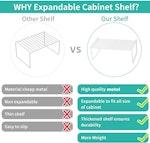 Expandable 18cm Cabinet Shelf Organizer - Black alternate 1