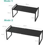 Expandable 18cm Cabinet Shelf Organizer - Black alternate 2