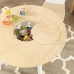 Kids' Round Table & 2 Chairs Set - White Natural alternate 4