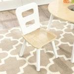 Kids' Round Table & 2 Chairs Set - White Natural alternate 7