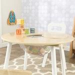 Kids' Round Table & 2 Chairs Set - White Natural alternate 8