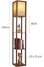 Brown LED Floor Lamp with Shelves alternate 5