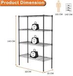 4-Tier Adjustable Metal Storage Shelves Wire Rack thumbnail