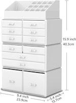 White Makeup Organizer with 12 Drawers alternate 2