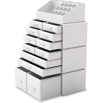 White Makeup Organizer with 12 Drawers cover