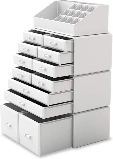 White Makeup Organizer with 12 Drawers cover
