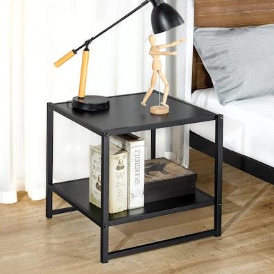 2-Pack Small Black Bedside Tables cover