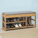Bamboo Shoe Bench with Lift Top & Drawers thumbnail