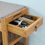 Bamboo Shoe Bench with Lift Top & Drawers alternate 4