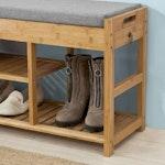 Bamboo Shoe Bench with Lift Top & Drawers alternate 5