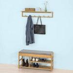 Bamboo Shoe Bench with Lift Top & Drawers alternate 6