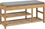 Bamboo Shoe Bench with Lift Top & Drawers alternate 7