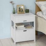 White 2-Drawer Bedside Table alternate 2
