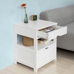 White 2-Drawer Bedside Table alternate 3