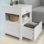 White 2-Drawer Bedside Table alternate 4