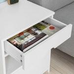 White 2-Drawer Bedside Table alternate 5