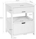White 2-Drawer Bedside Table alternate 6