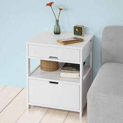 White 2-Drawer Bedside Table cover
