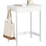 Compact White Desk with Drawer & Hooks