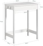 Compact White Desk with Drawer & Hooks alternate 2
