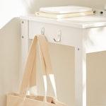Compact White Desk with Drawer & Hooks alternate 5