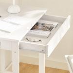 Compact White Desk with Drawer & Hooks alternate 7
