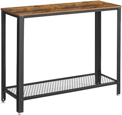 Rustic Brown Metal Console Table cover