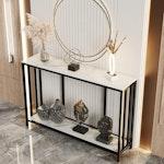 Marble Top 2-Tier Hallway Console Table thumbnail