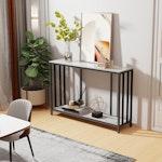 Marble Top 2-Tier Hallway Console Table alternate 1