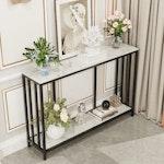 Marble Top 2-Tier Hallway Console Table alternate 2