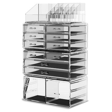 Clear Makeup Organizer with 12 Drawers cover