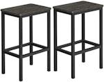 Grey & Black Industrial Bar Chairs, Set of 2 thumbnail