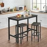 Grey & Black Industrial Bar Chairs, Set of 2 alternate 1