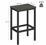 Grey & Black Industrial Bar Chairs, Set of 2 alternate 2