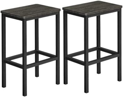 Grey & Black Industrial Bar Chairs, Set of 2 cover