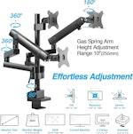 Triple Monitor Arm Desk Mount 17-27 Adjustable alternate 2