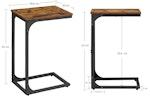 Rustic C-Shaped Industrial Sofa Side Table alternate 2